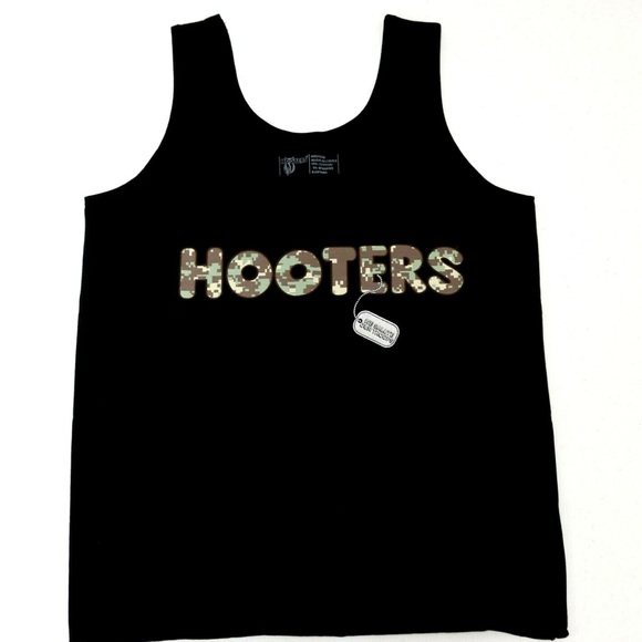 Hooters Tops - Hooters Black Crewneck Tee with White Logo